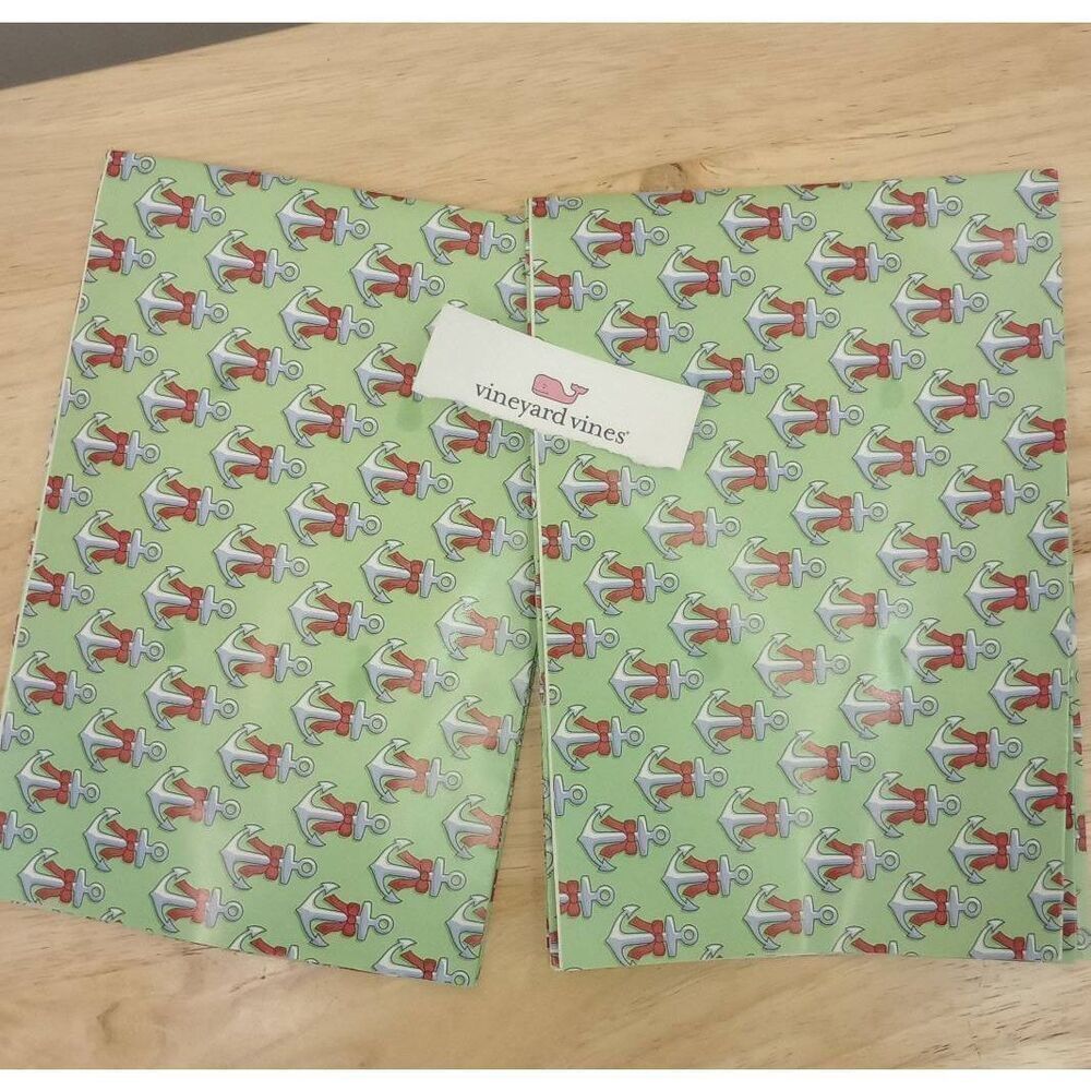 Vineyard Vines brand wrapping paper two 17-in x 17-in sheets